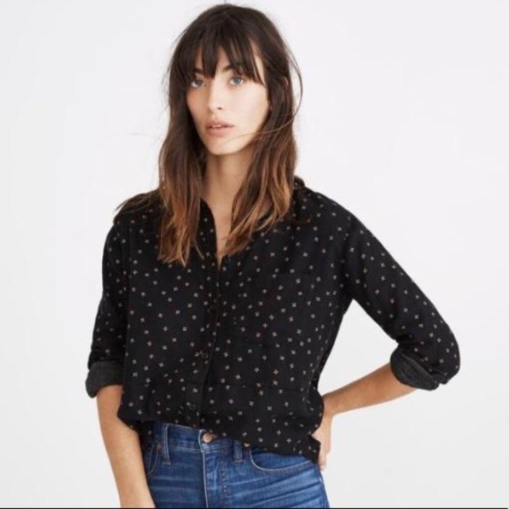 Madewell Ex Boyfriend Flannel Floral Button down